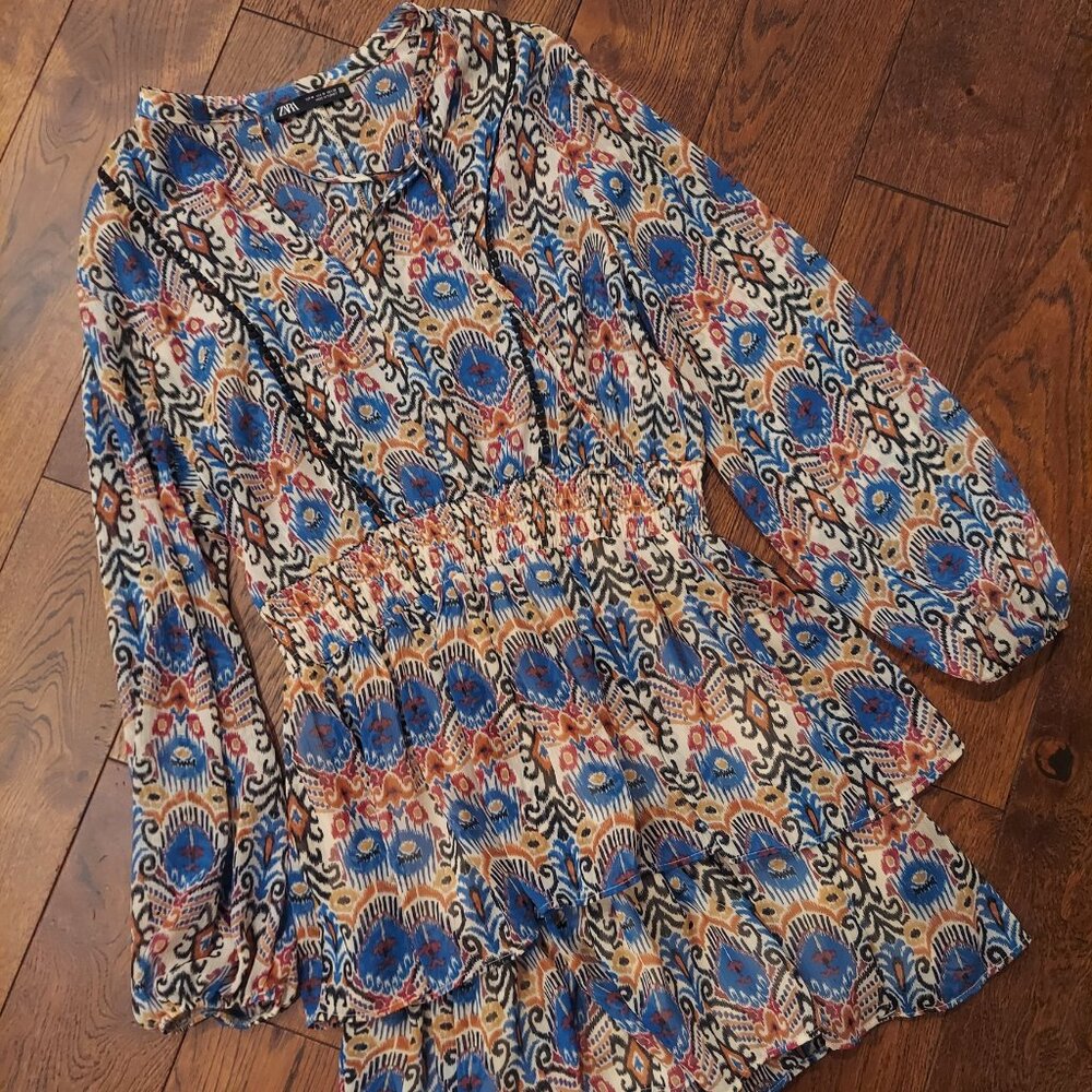 Zara ikat mini dress